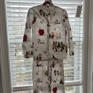 Pottery Barn Teen Kids Pajama Set - White with Multicolor Characters